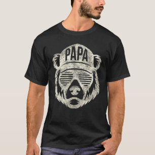 Papa Bear With Sunglasses Vintage Wild One Cool Fa T-Shirt