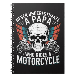 Papa Biker Who Rides A Motorcycle Notebook