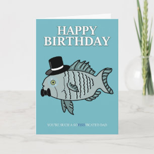 Papa Birthday Fish Pun Carte de plaisance