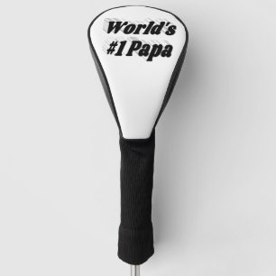 Papa black text golf head cover
