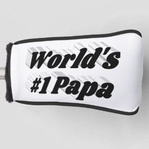 Papa black text  golf head cover