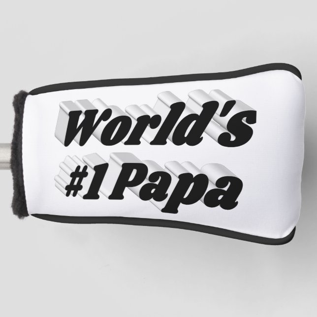 Papa black text  golf head cover (Front)