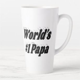 Papa black text   latte mug