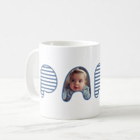 Papa Blue Stripe Bubble Lettering Photo Collage