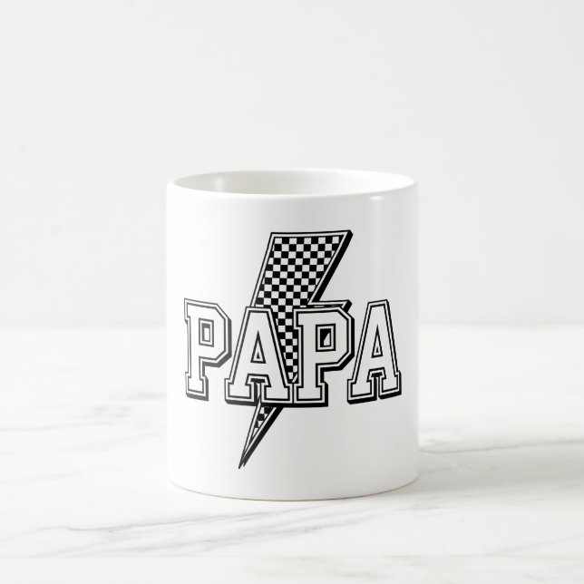 Papa Bold Chequered Lightning Keepsake Mug  (Center)
