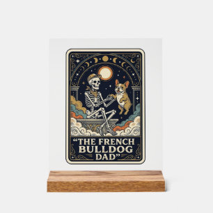 Papa Bouledogue Français Vintage Squelette Tarot T
