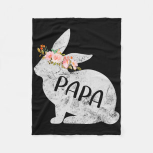 Papa Bunny Matching Family Floral Bunny Rabbit Eas Fleece Blanket