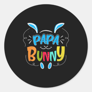 Papa Bunny Premium Tri-blend  Classic Round Sticker