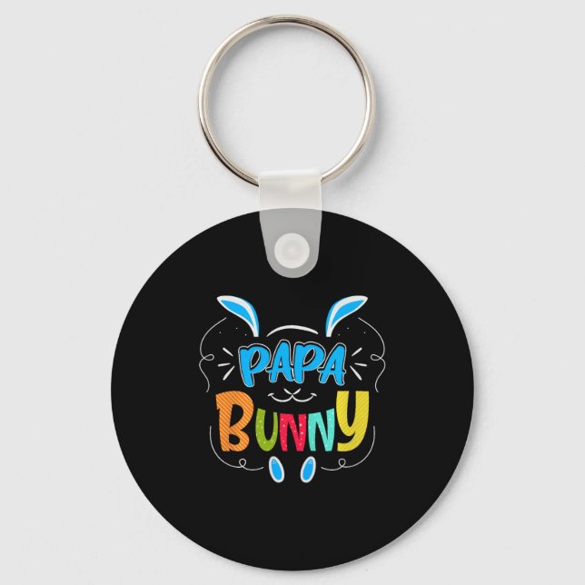 Papa Bunny Premium Tri-blend  Keychain (Front)
