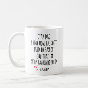 Papa Café Mug, Enfant Préféré, Mug Personnalisé,