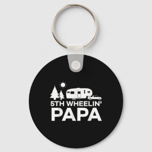 Papa Camping 5th Wheel Camper Rv Vacation Gift Keychain