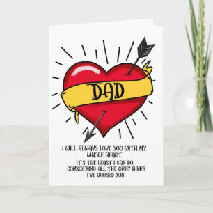 papa carte d'anniversaire tatouage cheveux gris