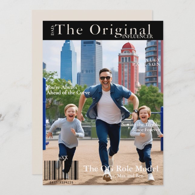 Papa : Carte de couverture du magazine Influencer  (Devant / Derrière)