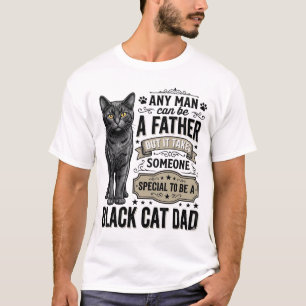 Papa Chat Noir Design de T-Shirt avec Gravure Vint
