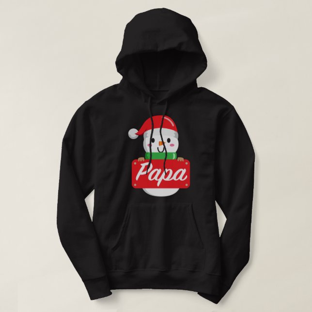 Papa Christmas Family Pyjamas Matching Sets Snowma Hoodie (Design Front)
