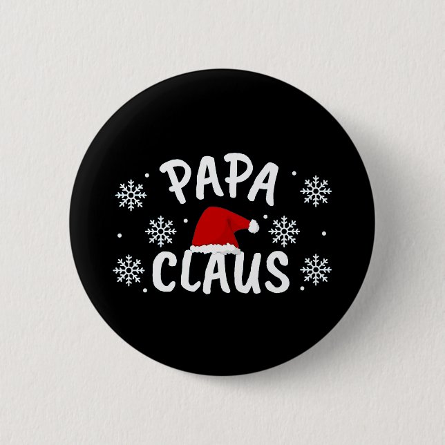 Papa Claus Christmas 2 Inch Round Button (Front)