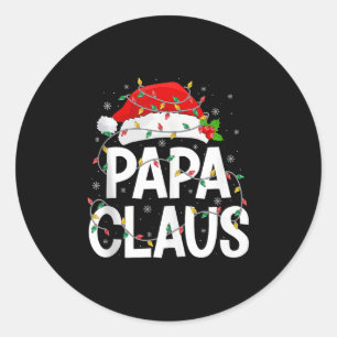 Papa Claus Christmas Lights Matching Family Santa  Classic Round Sticker
