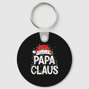 Papa Claus Christmas Lights Matching Family Santa  Keychain