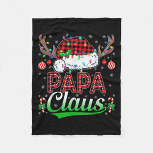 Papa Claus Christmas Lights Matching Family Xmas P Fleece Blanket