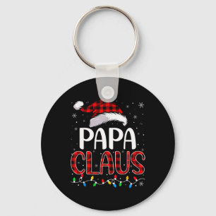 Papa Claus Christmas Lights Matching Family Xmas P Keychain