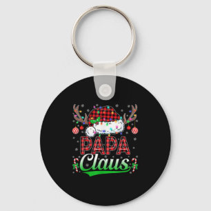 Papa Claus Christmas Lights Matching Family Xmas P Keychain