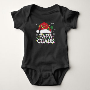 Papa Claus Christmas Lights Pajama Family Matching Baby Bodysuit