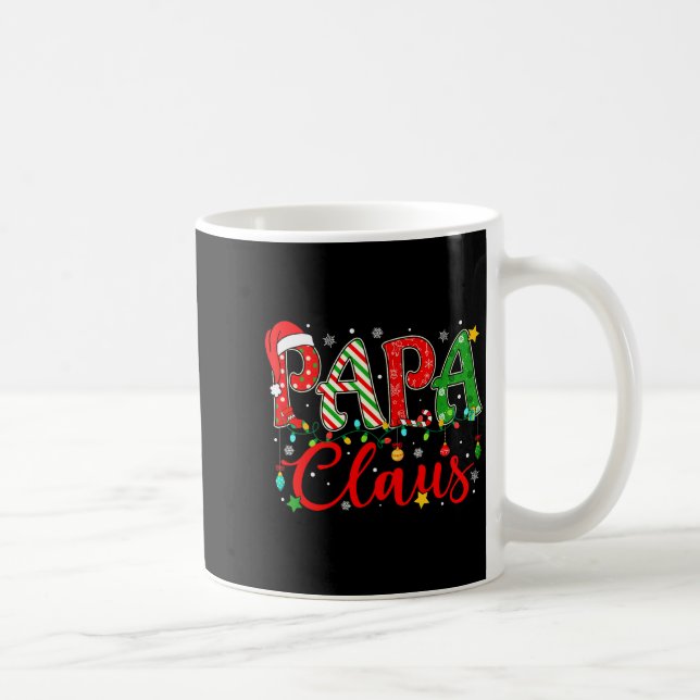 Papa Claus Christmas Lights Pajama Family Matching Coffee Mug (Right)