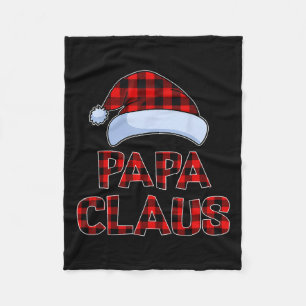 Papa Claus Christmas Lights Pajama Family Matching Fleece Blanket