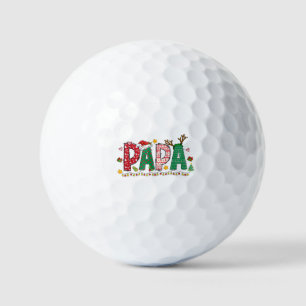 Papa Claus Christmas Lights Pajama Family Matching Golf Balls