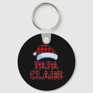 Papa Claus Christmas Lights Pajama Family Matching Keychain