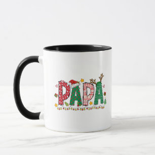 Papa Claus Christmas Lights Pajama Family Matching Mug