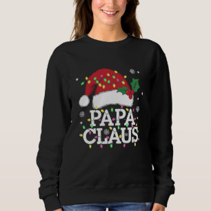 Papa Claus Christmas Lights Pajama Family Matching Sweatshirt