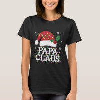 Papa Claus Christmas Lights Pajama Family Matching