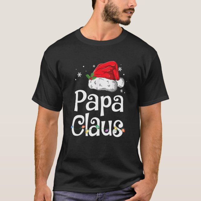 Papa Claus  Christmas Pajama Family Matching Xmas T-Shirt (Front)