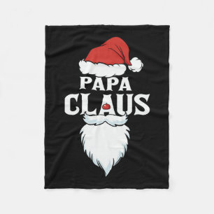 Papa Claus Santa Christmas Fleece Blanket