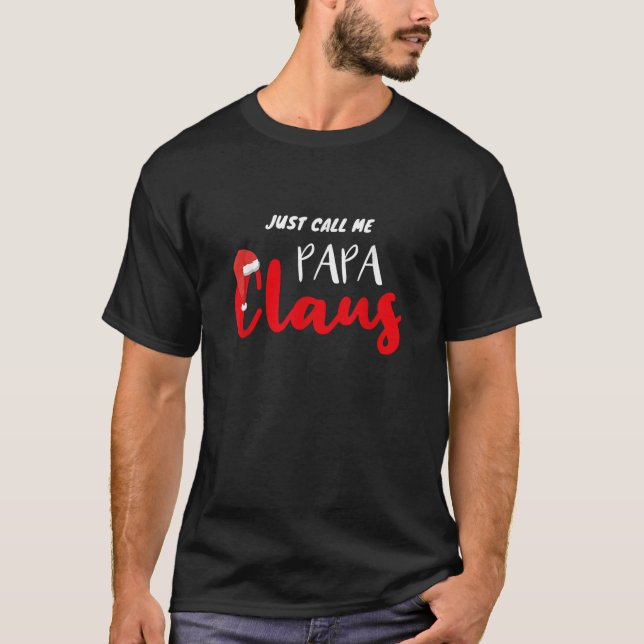 Papa Claus Tshirt Matching Pyjamas Set Gift Tee fo (Front)