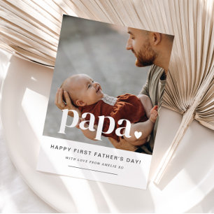 Papa Cœur - Première carte photo pour la fête des