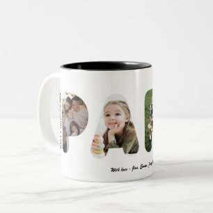 Papa Custom Word Photo Personalized Father's Day Two-Tone Coffee Mug