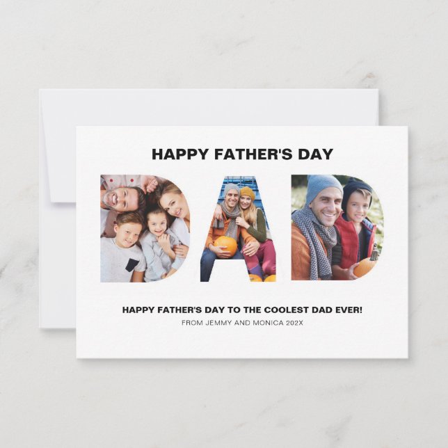 Papa Cutout Photo Collage Bonne Carte Fête des pèr (Devant)