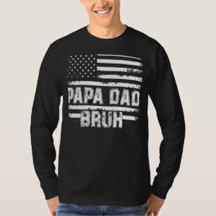 Papa Dad Bruh Fathers Day 4th Of July Usa Vintage  T-Shirt
