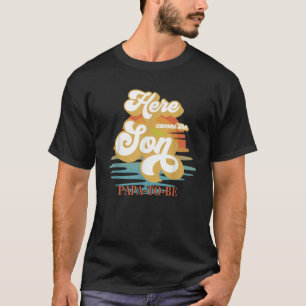 Papa Dad Here Comes The Son Baby Shower Family Mat T-Shirt