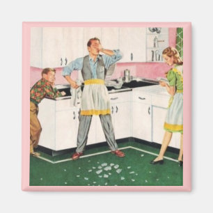 PAPA DANS LE RÉTRO AIMANT 1950 DE TABLIER