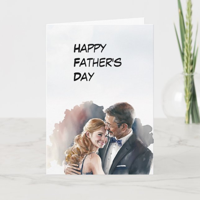 Papa danse avec la carte de Fête des pères fille (Devant)
