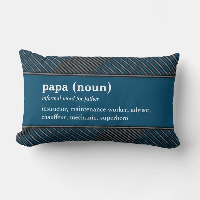 papa dictionary definition custom text blue  lumbar pillow (Front)