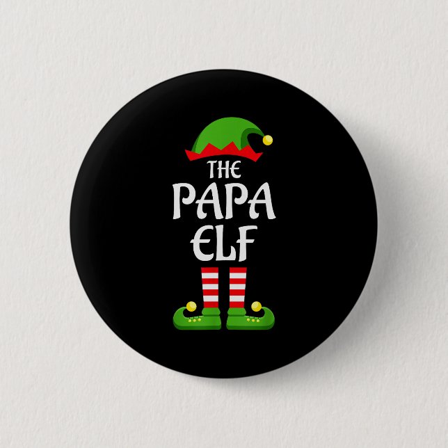 Papa Elf Family Matching Group Christmas Dad  2 Inch Round Button (Front)
