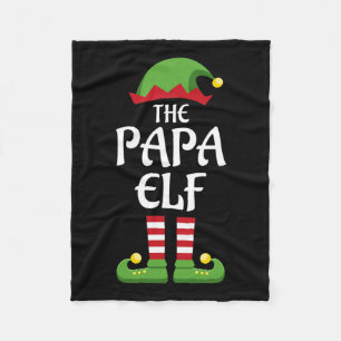 Papa elf family matching group christmas dad  fleece blanket