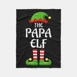 Papa Elf Family Matching Group Christmas Dad  Fleece Blanket