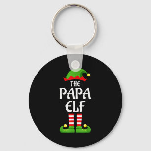 Papa Elf Family Matching Group Christmas Dad Keychain