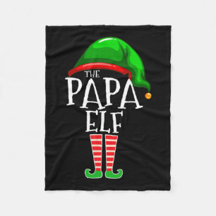 Papa Elf Family Matching Group Christmas Gift Gran Fleece Blanket