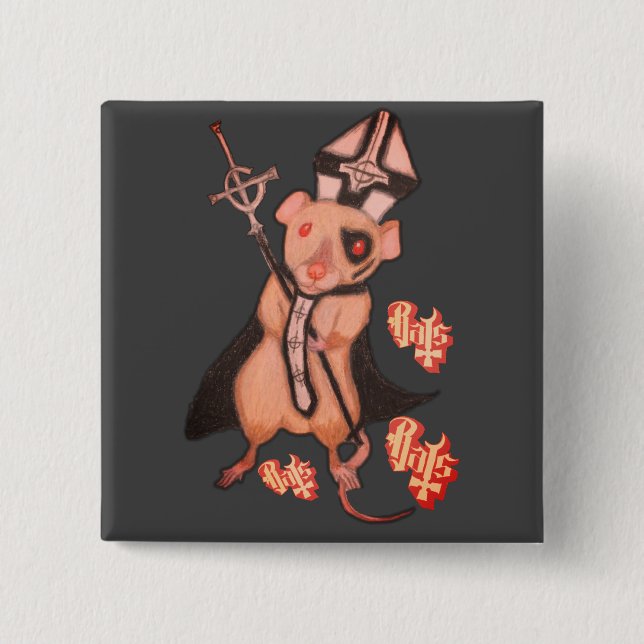 Papa Emerattus 2 2 Inch Square Button (Front)